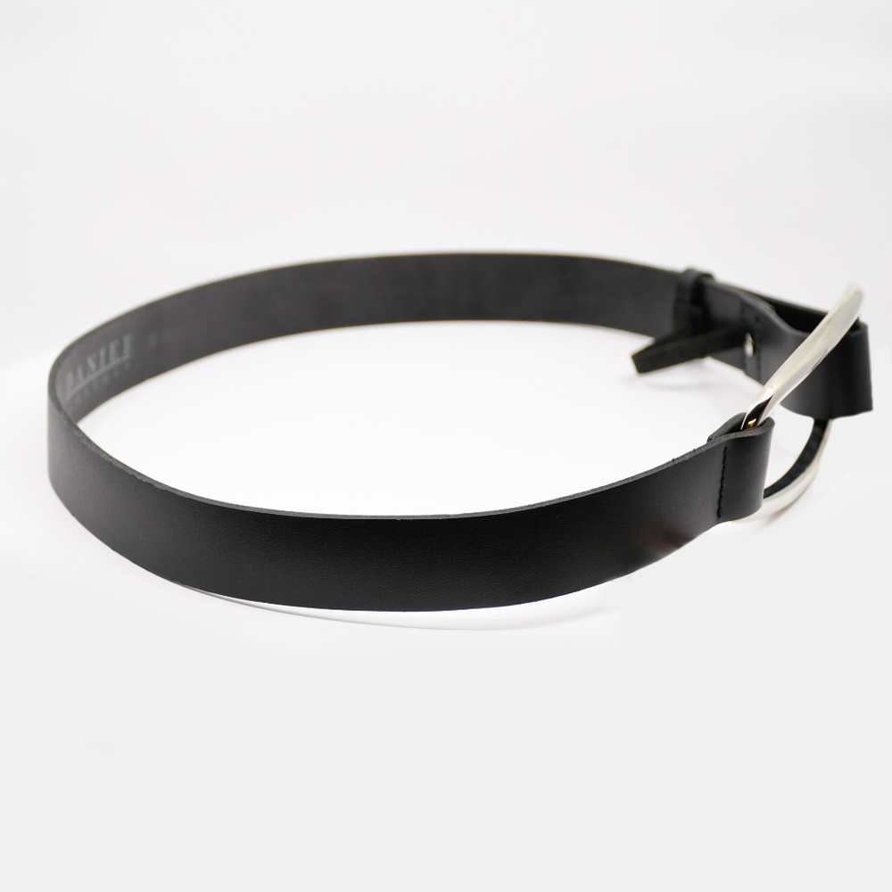 DANIER Black Leather Belt with Buckle Size M - Picture 4 of 8